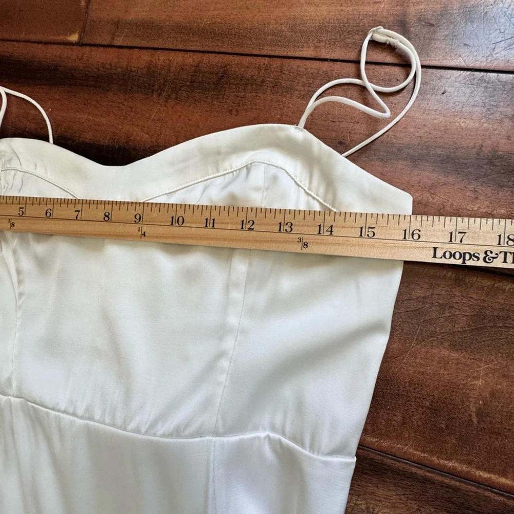 Y2K Satin Slip Dress | Ivory Spaghetti Strap Maxi Minimalist